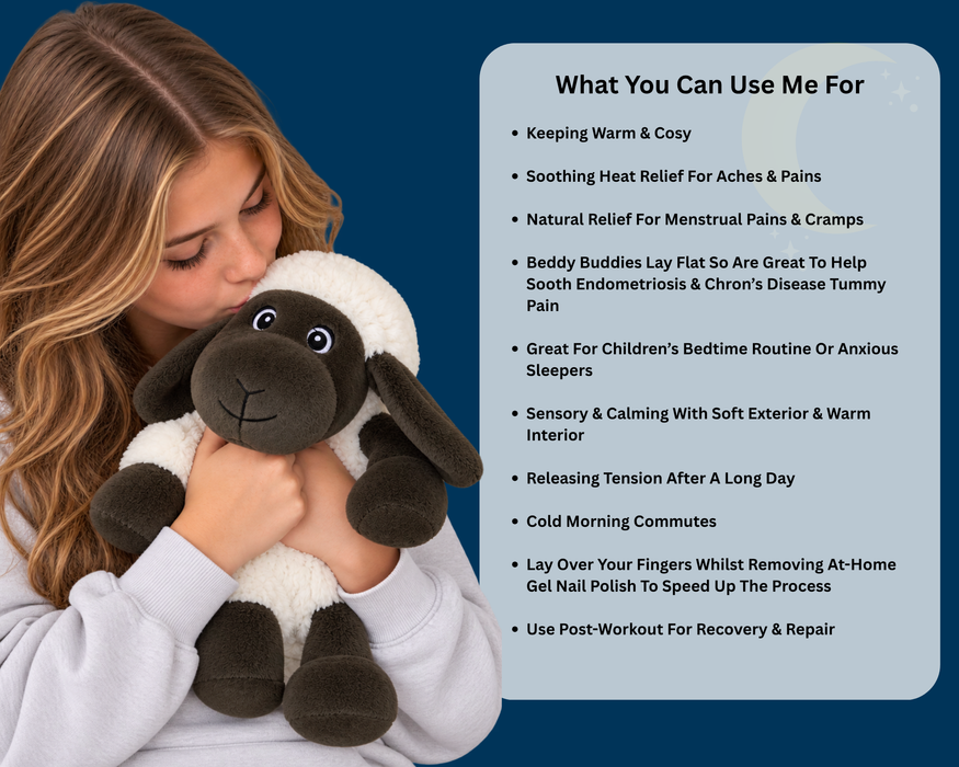 Beddy Buddies Sheep Microwaveable Flaxseed Heat Pack Soft Toy