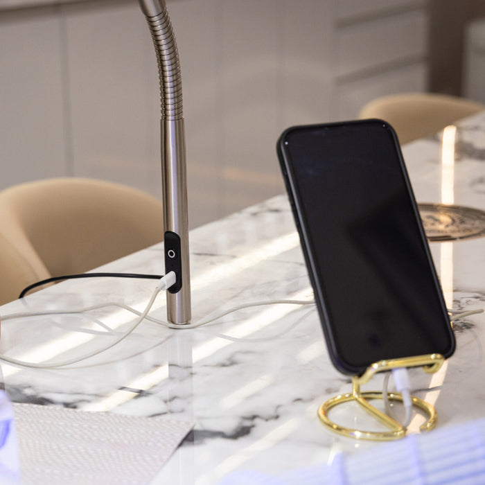 The Daylight Slimline 4 LED Brushed Steel Table Lamp