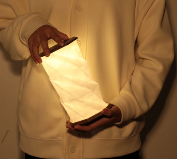 Gingko Natural Wood Twist Hexagon LED Desk Lamp