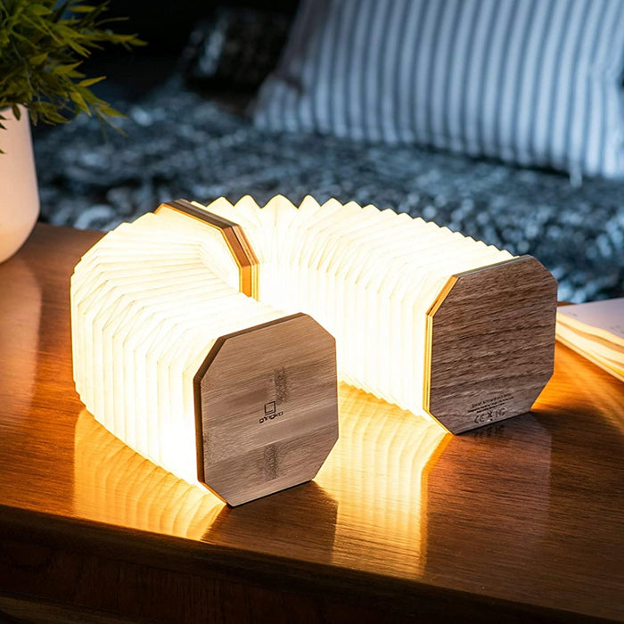 Gingko Smart LED Accordion Natural Wood Desk Lamp
