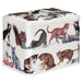 Rectangular tin box with cat illustrations on a white background