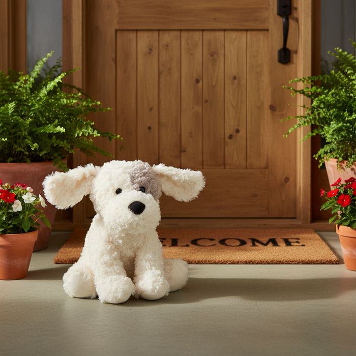 Warmies Curly Patch Dog Microwavable Lavender Scented Soft Toy