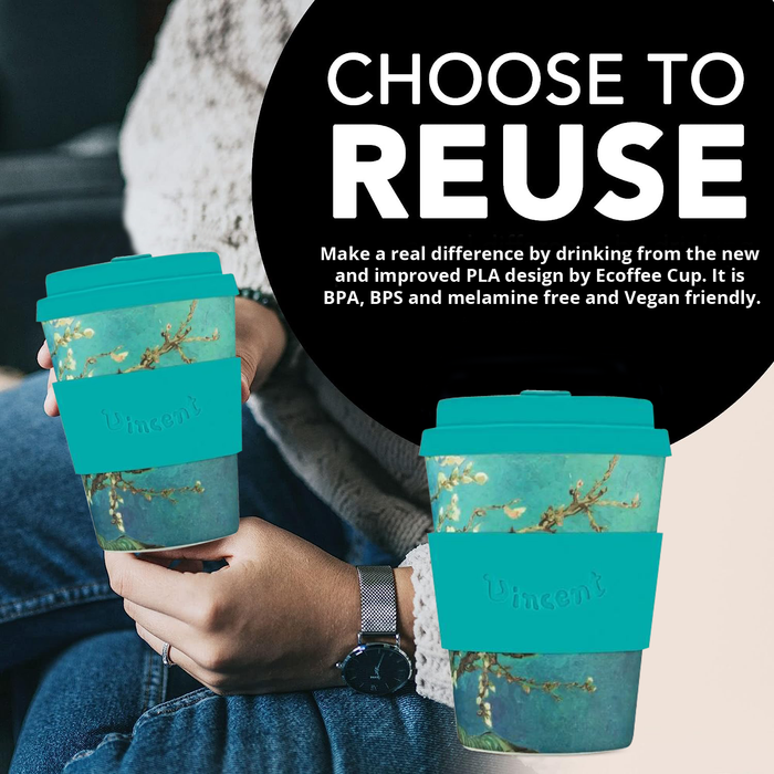 Ecoffee Cup Vincent Van Gogh Almond Blossom Reusable Travel Mug 12oz