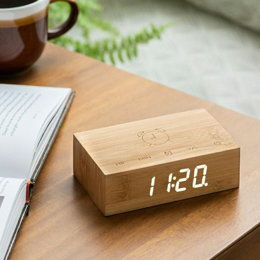 Gingko Rechargeable LED Alarm Clock Sound Activated Flip Technology, Various