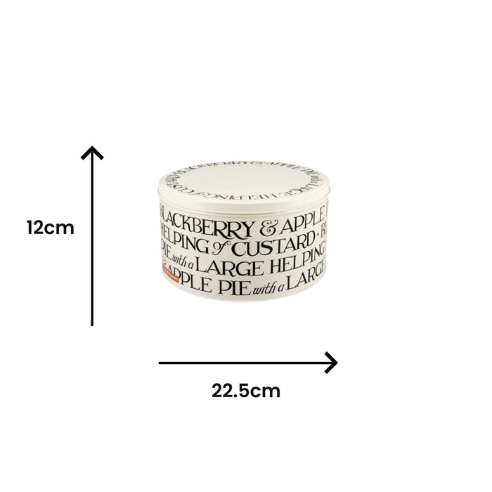 Measurement chart showing a container with text and dimensions on a white background