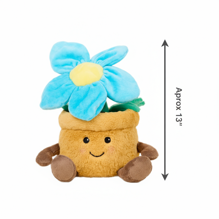 Warmies Blue Flower Pot Microwavable Lavender Scented Soft Toy