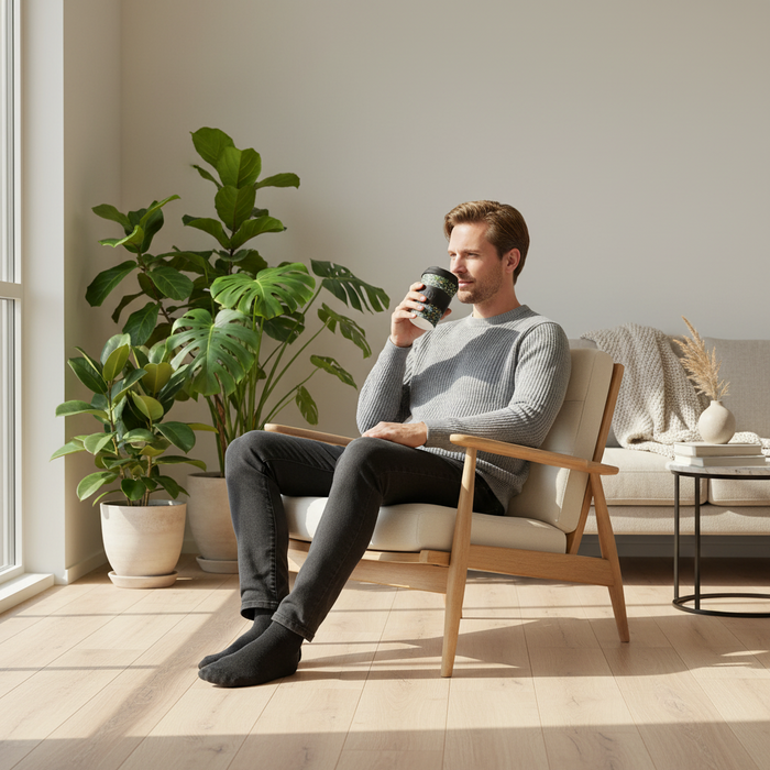 Ecoffee Cup William Morris Blackthorn Plant-Based Reusable Coffee Cup 12oz