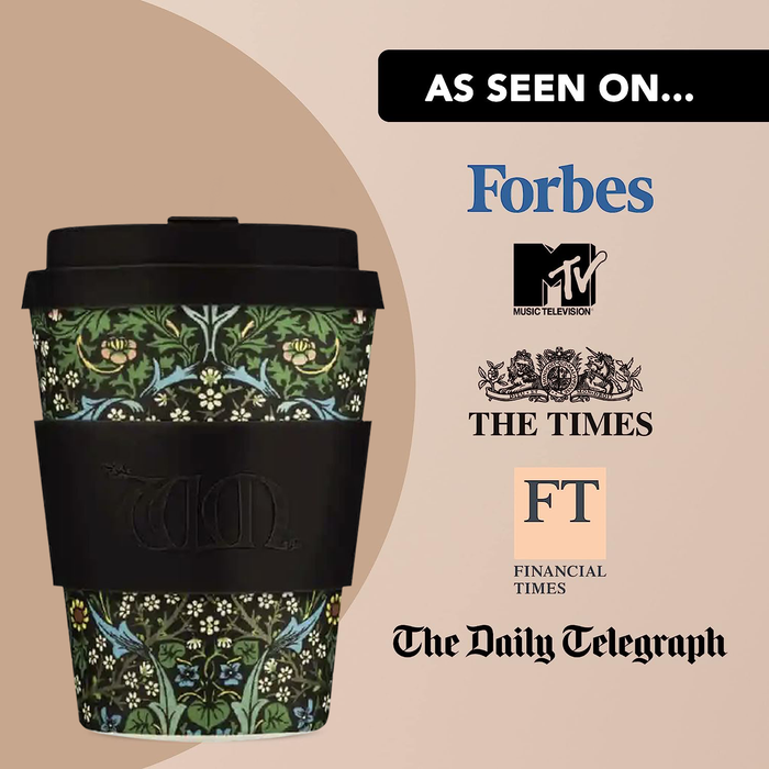 Ecoffee Cup William Morris Blackthorn Plant-Based Reusable Coffee Cup 12oz