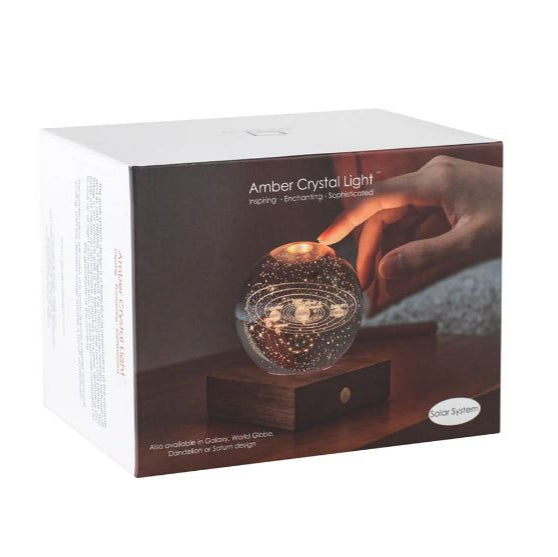 Gingko Wooden 3D Amber Crystal Weighted Ball LED Light