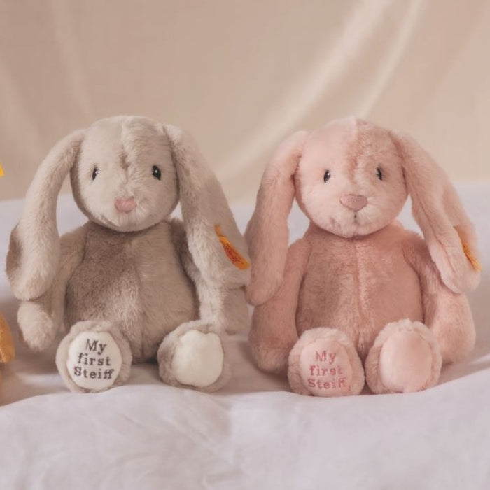 Official Steiff Soft Cuddly Friends My First Steiff Pink Hoppie Rabbit 26cm
