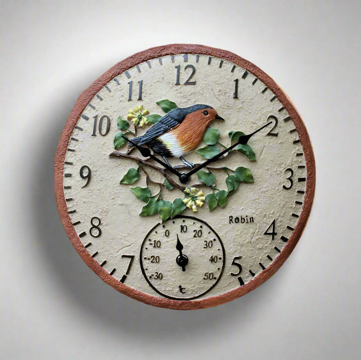 Outdoor Robin Garden Wall Clock