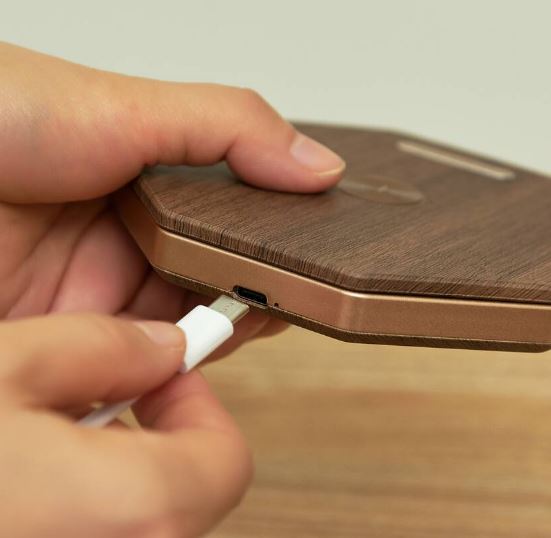 Gingko Natural Wood Twist Hexagon LED Desk Lamp