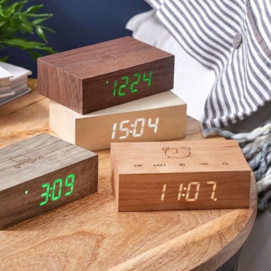 Gingko Rechargeable LED Alarm Clock Sound Activated Flip Technology, Various