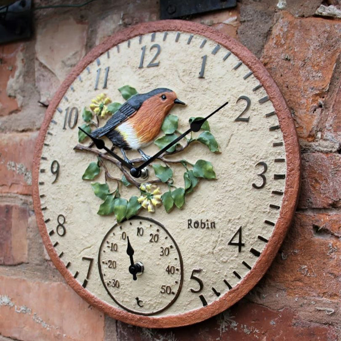 Outdoor Robin Garden Wall Clock