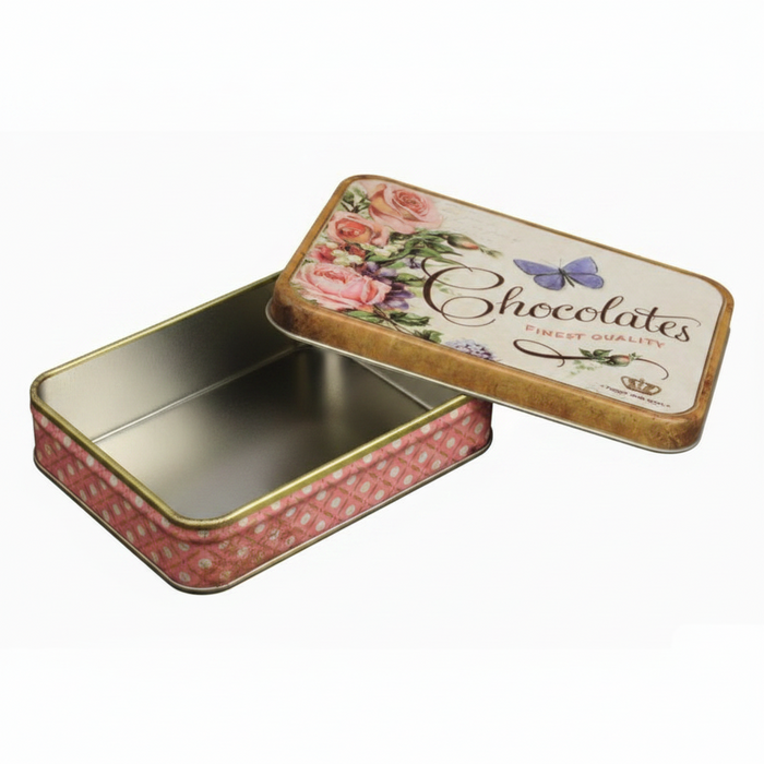 Nostalgia Vintage Finest Chocolates Rectangular Storage Tin