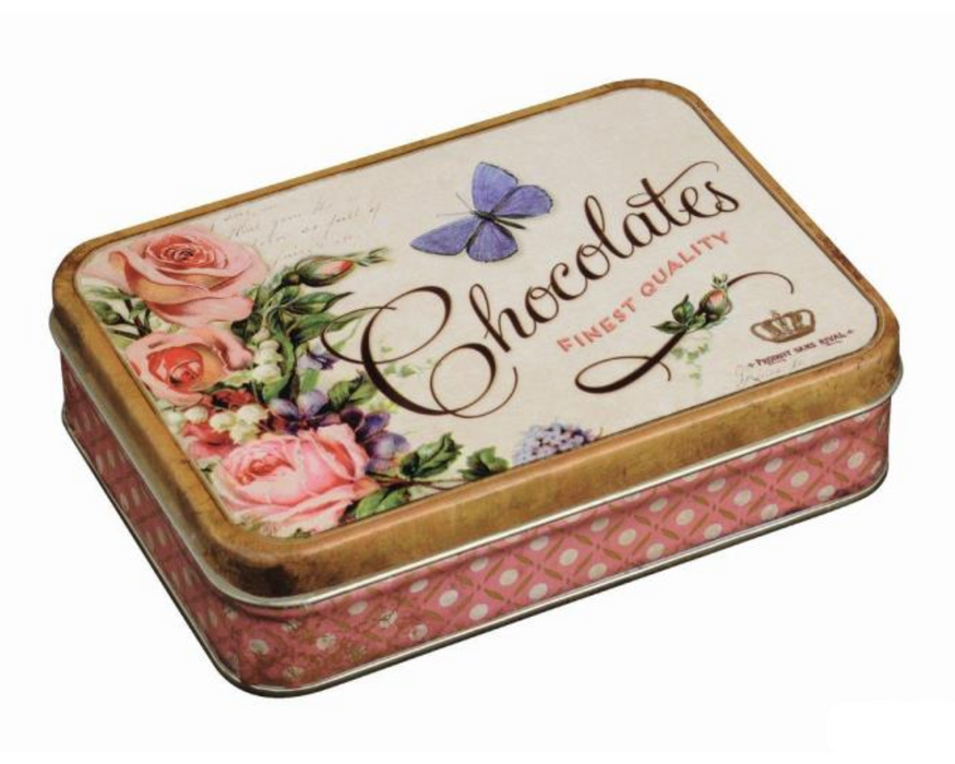 Nostalgia Vintage Finest Chocolates Rectangular Storage Tin