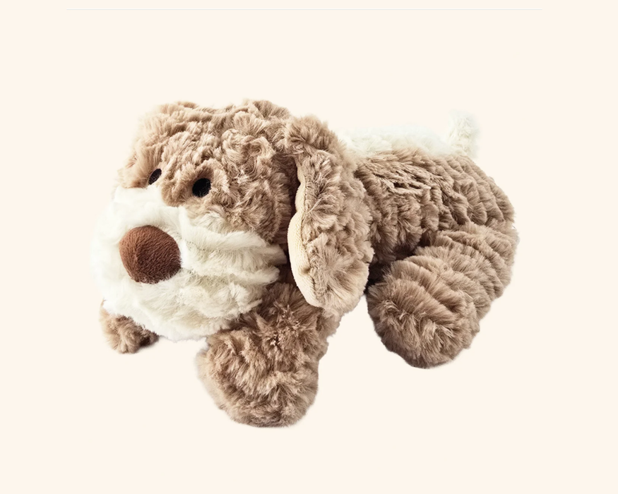 Beddy Buddies Beige Dog Microwaveable Flaxseed Heat Pack Soft Toy