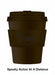 Brown reusable coffee cup with lid on a white background