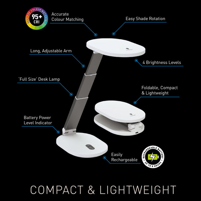The Daylight Company Foldi Go Travel Rechargeable LED Desk Lamp