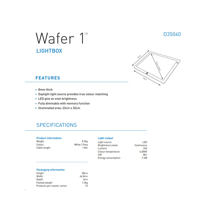 The Daylight Company Wafer 1 A4 LED Light Box