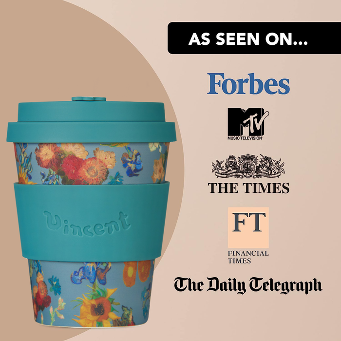 Ecoffee Cup Vincent Van Gogh Museum Flowers Reusable Travel Mug 12oz