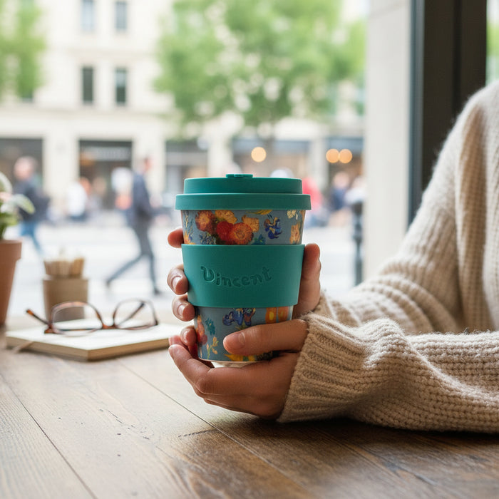 Ecoffee Cup Vincent Van Gogh Museum Flowers Reusable Travel Mug 12oz