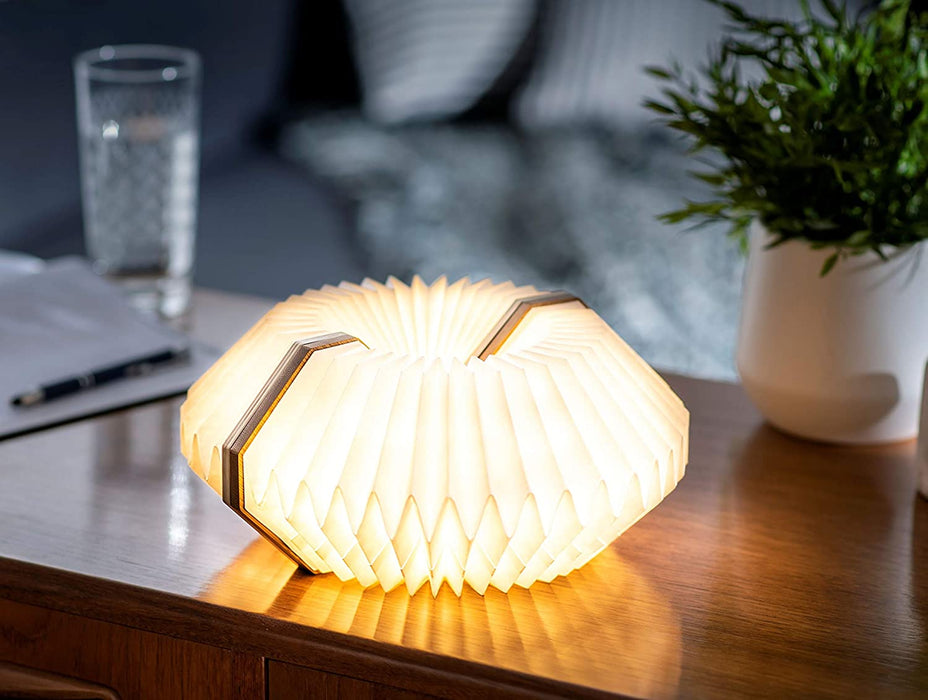 Gingko Smart LED Accordion Natural Wood Desk Lamp
