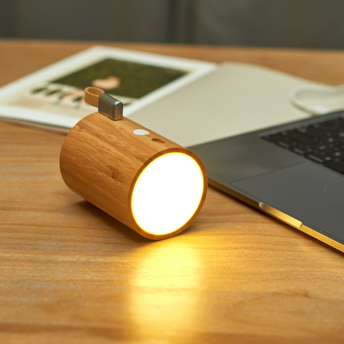Gingko Natural Wood Drum LED Light Bluetooth Speaker