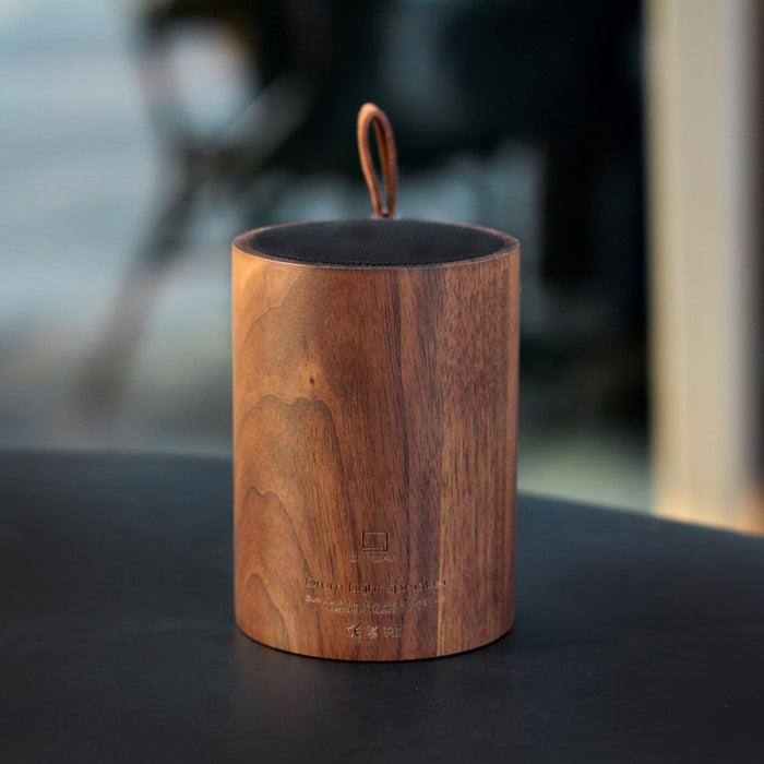 Gingko Natural Wood Drum LED Light Bluetooth Speaker
