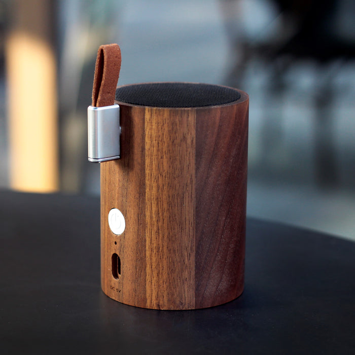 Gingko Natural Wood Drum LED Light Bluetooth Speaker