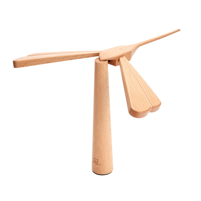 Gingko Natural Wooden LED Dragonfly Balance Desk Lamp