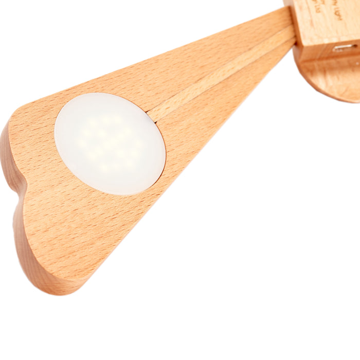 Gingko Natural Wooden LED Dragonfly Balance Desk Lamp