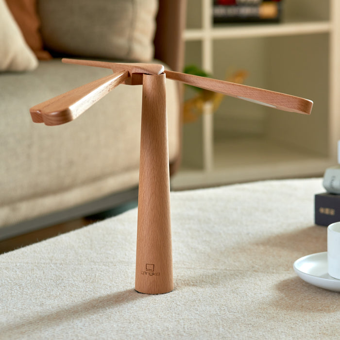 Gingko Natural Wooden LED Dragonfly Balance Desk Lamp