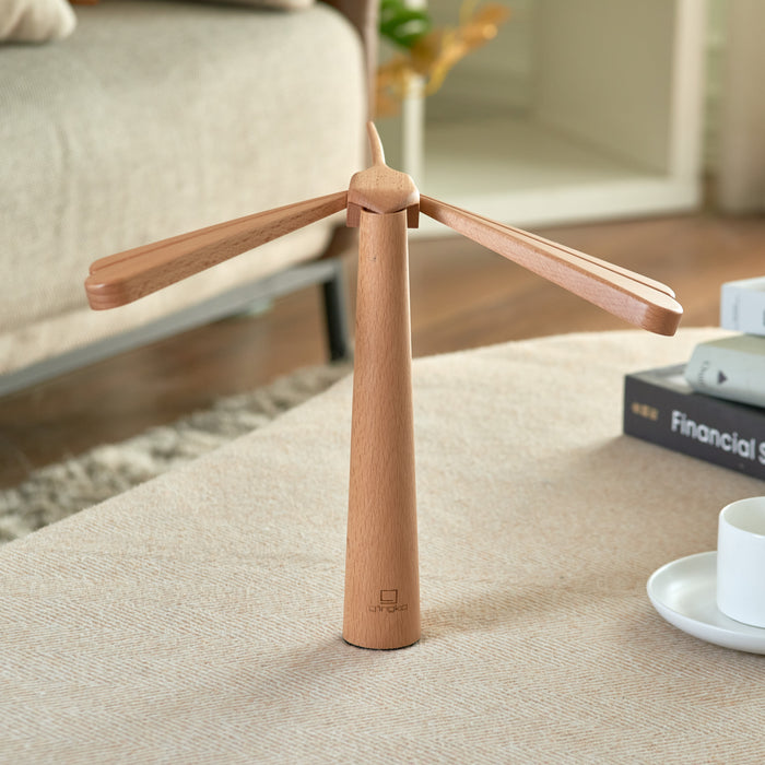Gingko Natural Wooden LED Dragonfly Balance Desk Lamp
