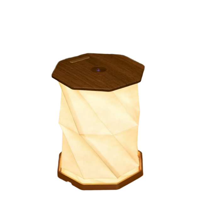 Gingko Natural Wood Twist Hexagon LED Desk Lamp