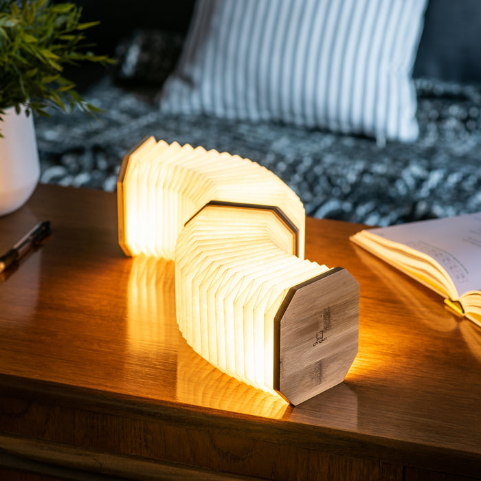 Gingko Smart LED Accordion Natural Wood Desk Lamp