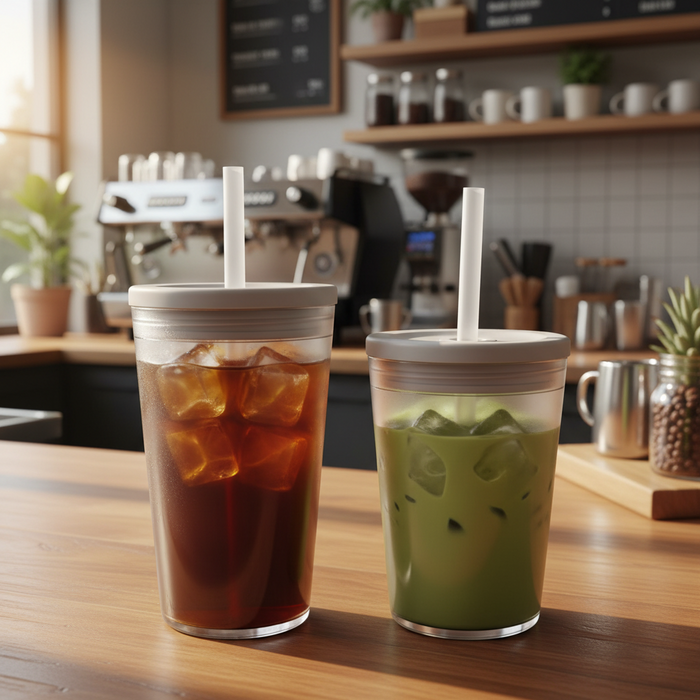 Frio Reusable Iced Coffee Cold Drink Cup With Straw 12oz - 16oz