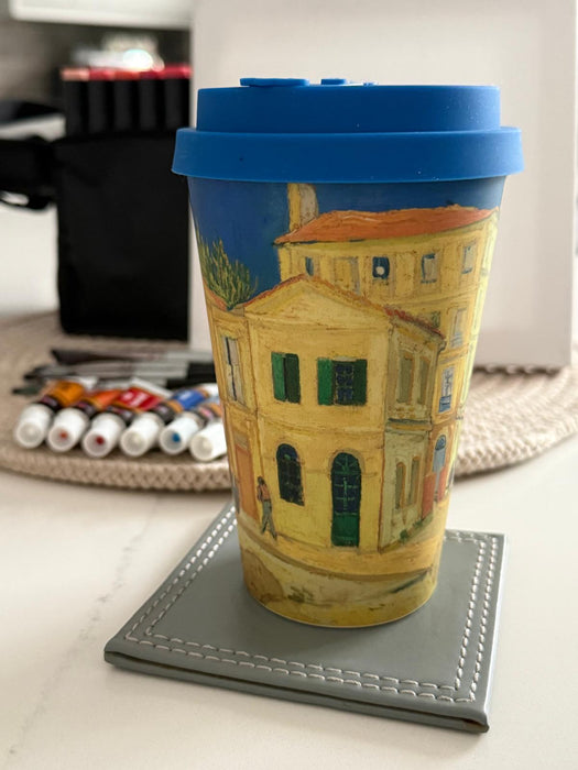 Ecoffee Cup Vincent Van Gogh Yellow House Reusable Travel Mug 14oz
