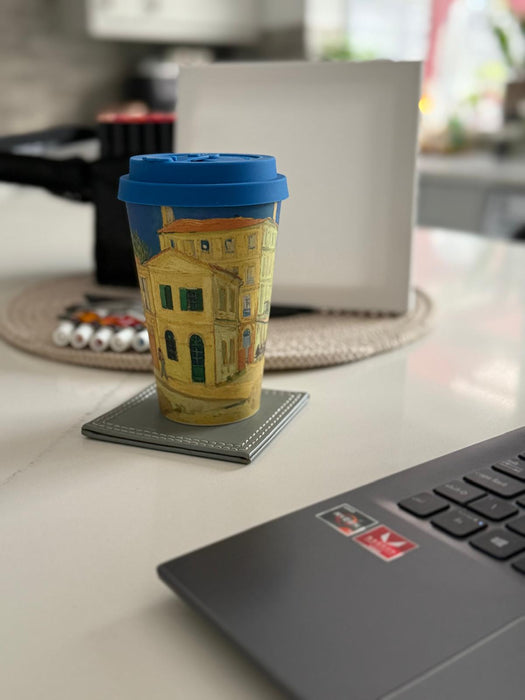Ecoffee Cup Vincent Van Gogh Yellow House Reusable Travel Mug 14oz