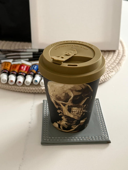 Ecoffee Cup Vincent Van Gogh Skull Reusable Travel Mug 12oz