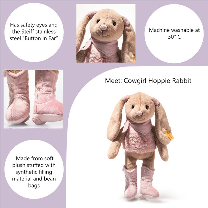 Steiff Hoppie Bunny Cowgirl Soft Toy 32cm