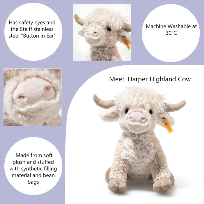 Steiff Harper Highland Cow Soft Toy 24cm
