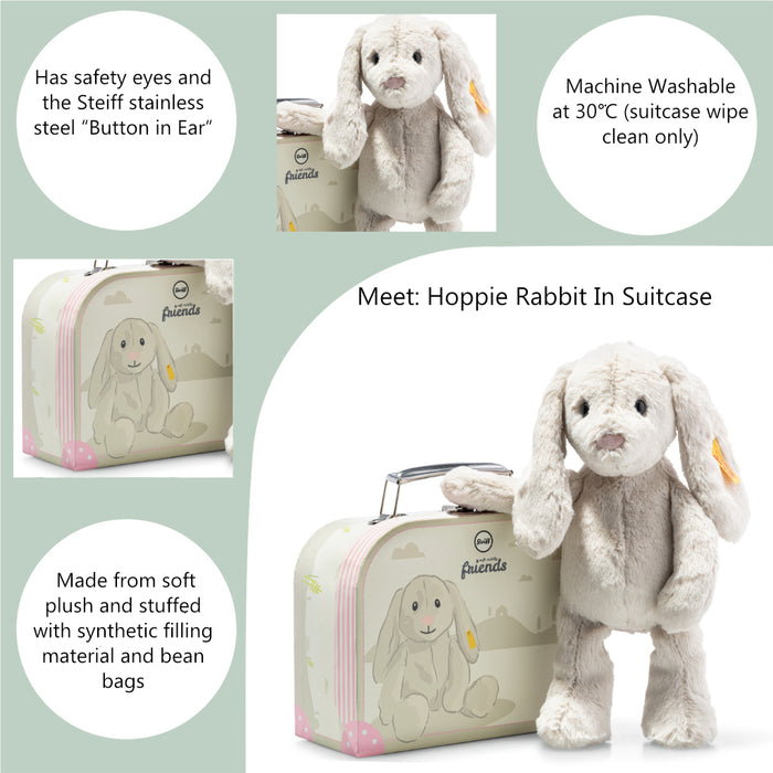 Steiff Hoppie Rabbit In Suitcase 26cm