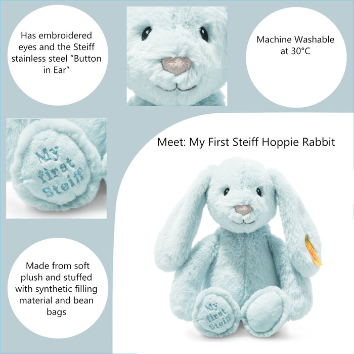 Steiff 'My First Steiff' Blue Hoppie Rabbit Soft Toy