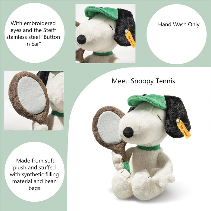 Steiff Snoopy Tennis Racket Soft Toy 22cm