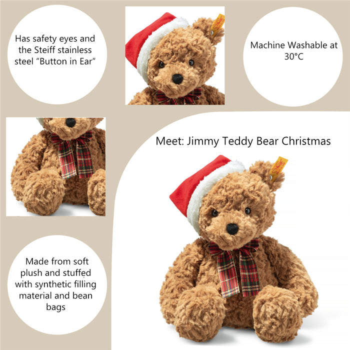 Steiff Jimmy Christmas Teddy Bear Plush Soft Toy 30cm