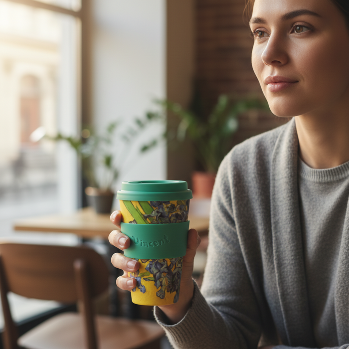 Ecoffee Cup Vincent Van Gogh Irises Reusable Travel Mug 14oz