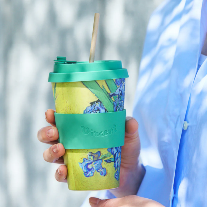 Ecoffee Cup Vincent Van Gogh Irises Reusable Travel Mug 14oz