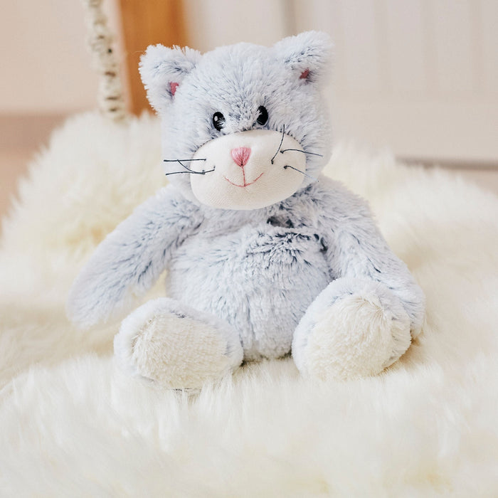 Warmies Blue Cat 13" Microwavable Soft Animal Toy Wheat Filled With Lavender Scent