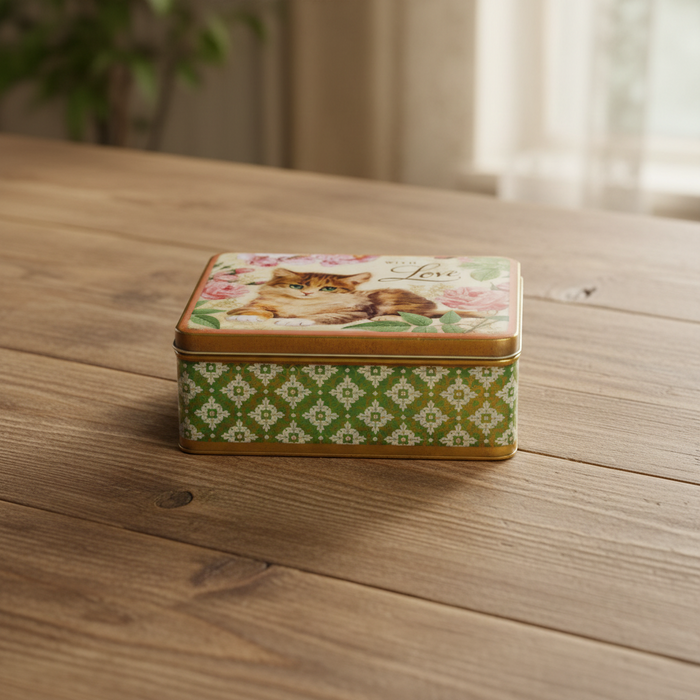 Vintage Inspired With Love Kitten Storage Tin